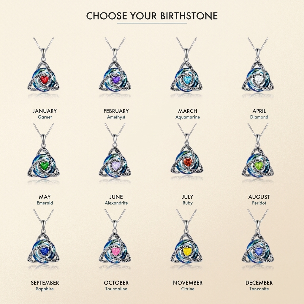 Zenra™ Witch Knot Birthstone Necklace